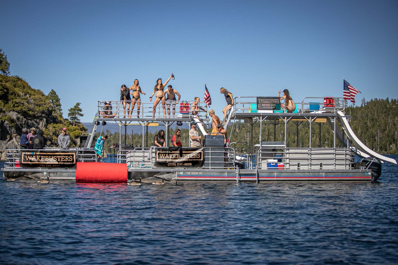 Wakesurfer on Lake Tahoe
